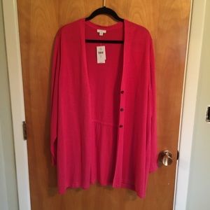 J.Jill linen/rayon V-Neck cardigan 3X NWT